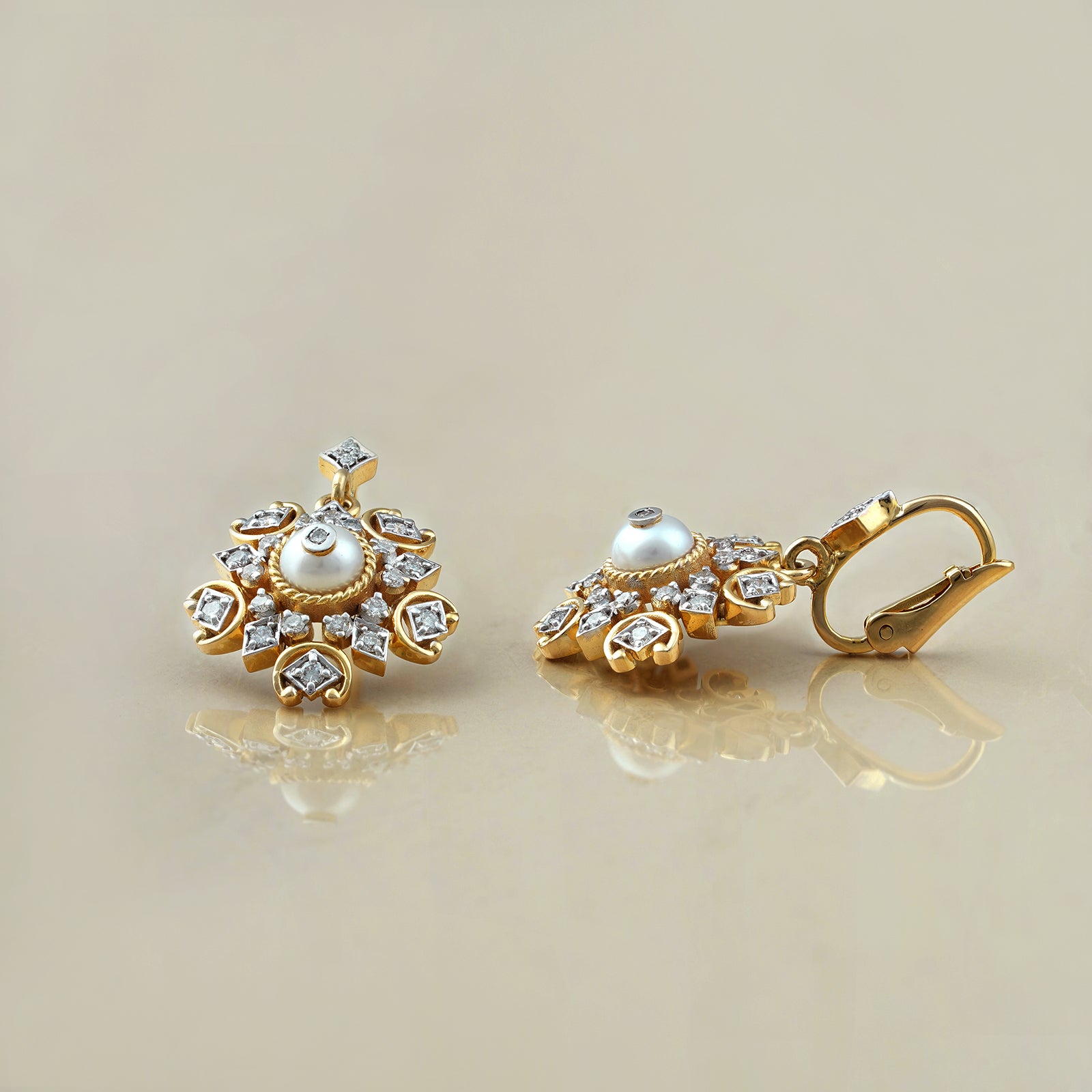 Mandira, elegant Pearl earrings for Women-LR001PED – www.soosi.co.in